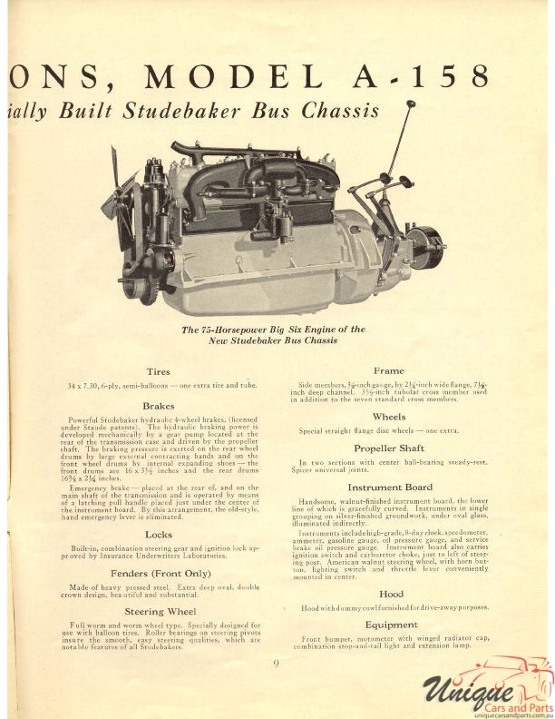 1925 Studebaker Bus Catalogue Page 4